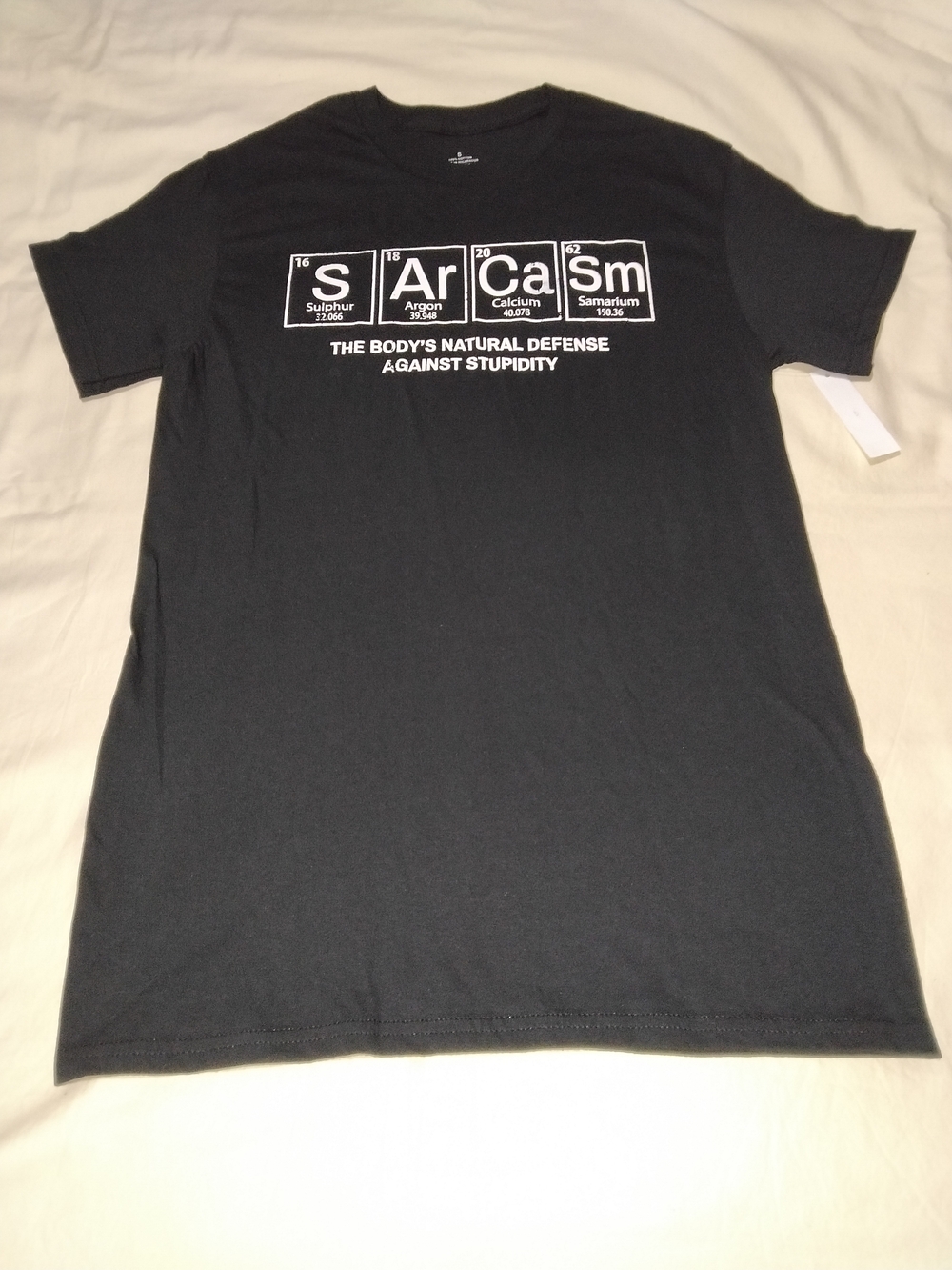 Black Short-Sleeve 'Sarcasm' Graphic Tee - Classic Crew Neck